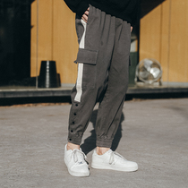 LMTNZD casual pants mens 2022 fall new retro collage bunches of leggings and fashion pants trendy