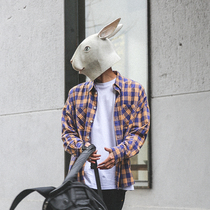 LMTNZD Autumn New lapel plaid shirt men fresh wild loose casual youth shirt coat