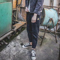 LMTNZD spring and summer original retro pop three-dimensional cut black leggings Japanese slim-fit closed overalls