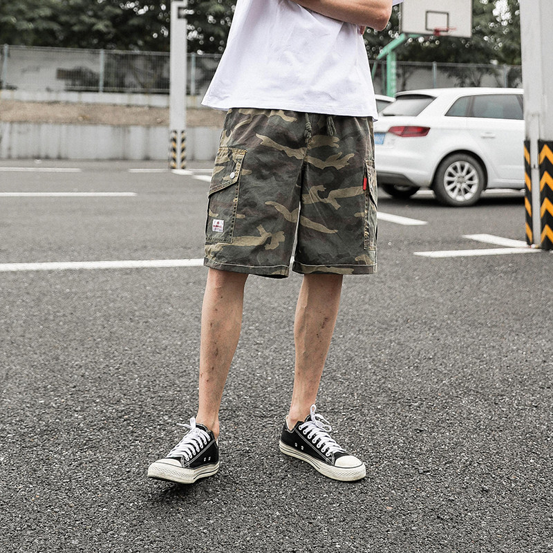 LMTNZD summer camouflage shorts men's work clothes loose casual fashion brand hip-hop street port style five-point beach pants