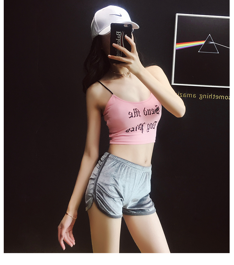 Châu âu và Hoa Kỳ 2018 mùa hè đoạn ngắn tiếp xúc với rốn sling Slim mỏng vành đai đáy vest nữ in ấn in siêu lửa áo sơ mi áo thun sát nách nữ