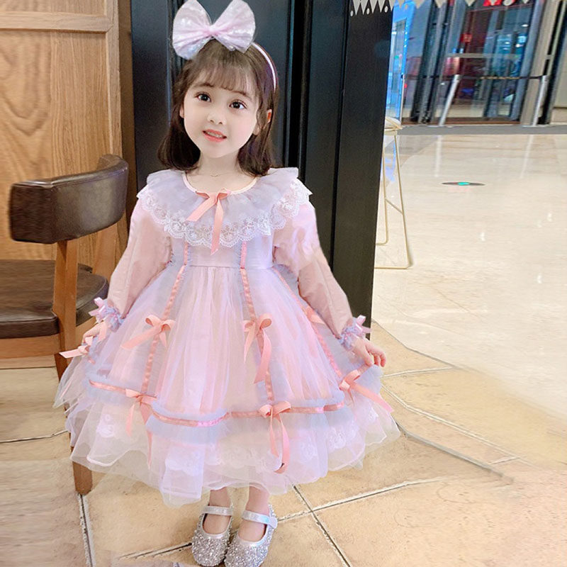 Lolita Girl Princess 2022 new Yang Gas Net Carol Rollie Spring and Autumn Pure Cotton Baby Dress Show Dress