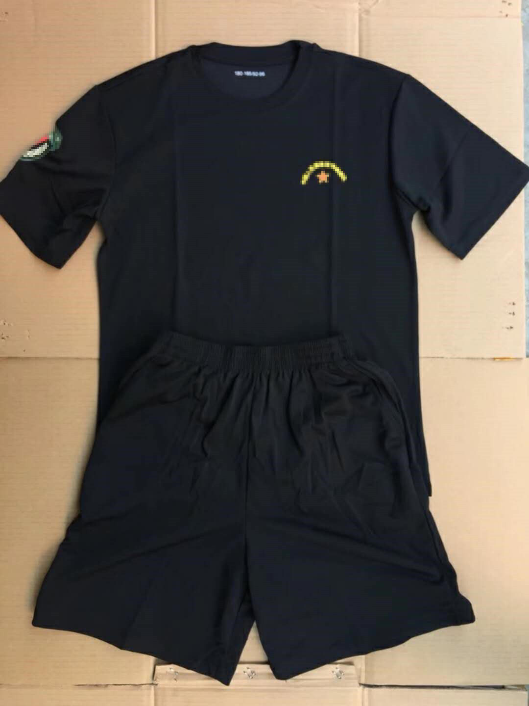 New black fitness suit quick dry breathable short sleeve round collar training T-shirt male and female half sleeve