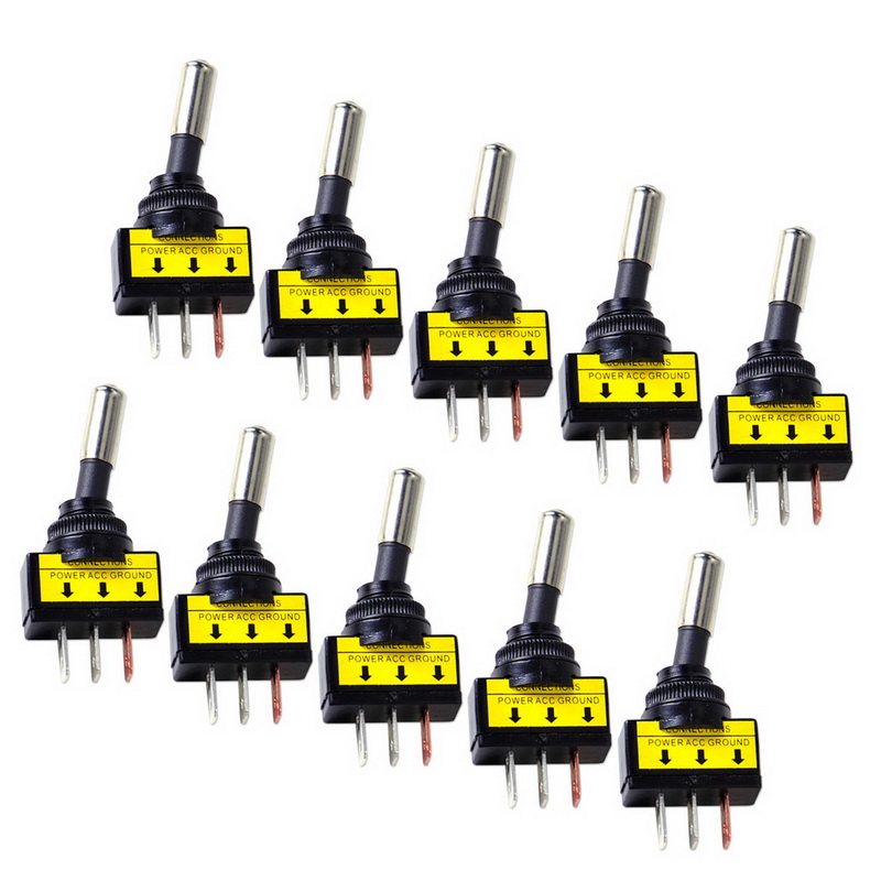 12V 20A metal plastic car automatic blue LED lamp car switch switch switch 3Pin SPST switch