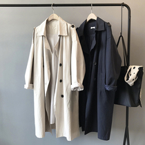 Trench coat womens long small man 2021 new spring and autumn English style temperament thin tooling casual coat coat