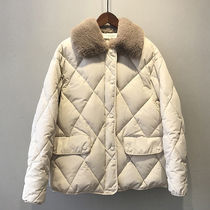 Down cotton jacket womens short winter 2021 New Korean version of loose padded jacket Lingxingling wool collar cotton coat