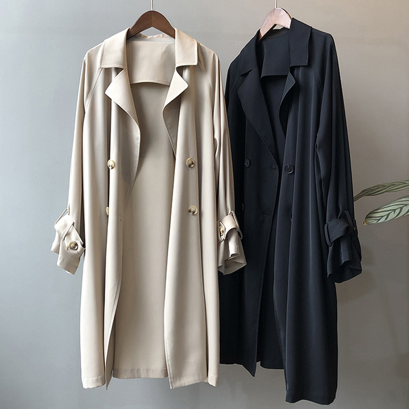 The Vertical Windshirt Woman's medium - long edition small size coat 2022 new Helburn Fengxiang High - Sense Large thin coat
