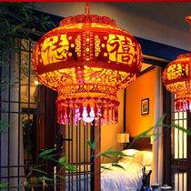 New Year waterproof hanging lantern decoration Sheepskin Chinese luminous chandelier Balcony door entrance Corridor lighting New