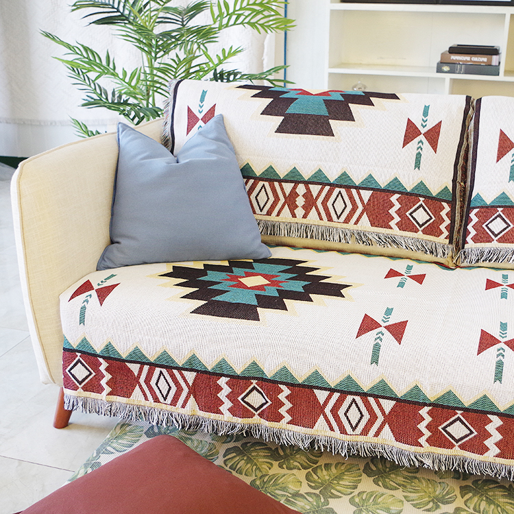 Đơn giản hiện đại chống bụi bảo vệ bìa sofa bìa mô hình hình học dòng chăn đầy đủ tay vịn ghế sofa khăn sofa đôi áo quạt