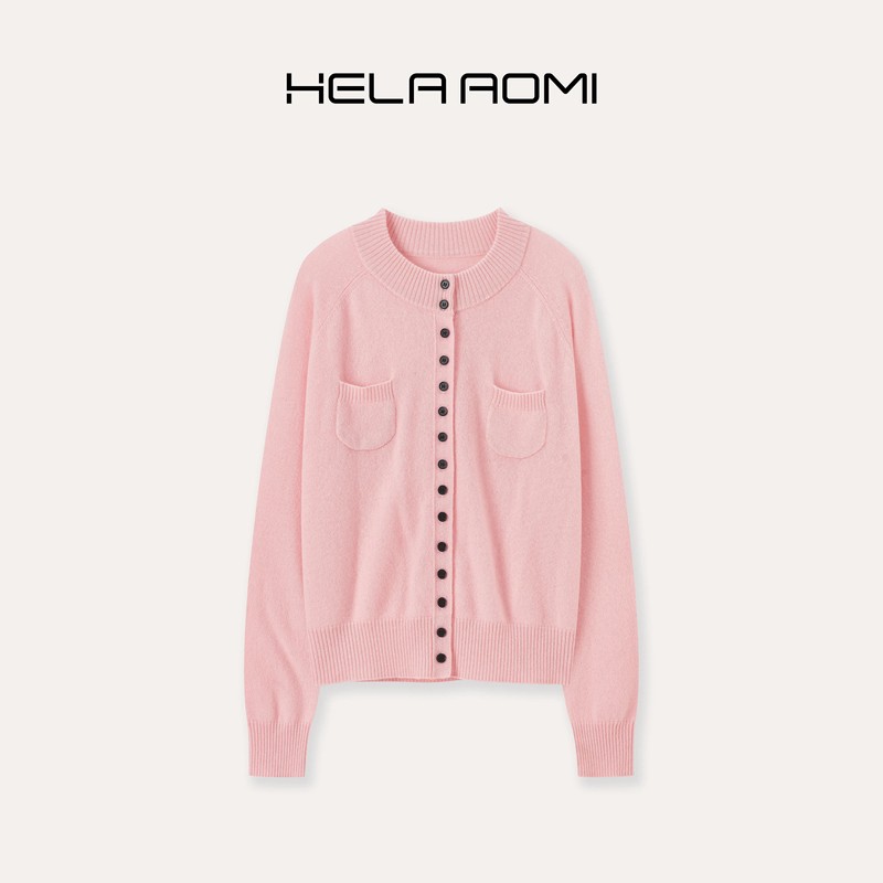 Qiu Yingying "Light Velvet Time" 100% Cashmere Single-Breasted Long-Sleeved Breathable Knit Cardigan That Can Be Worn as an Inner Layer or Outerwear