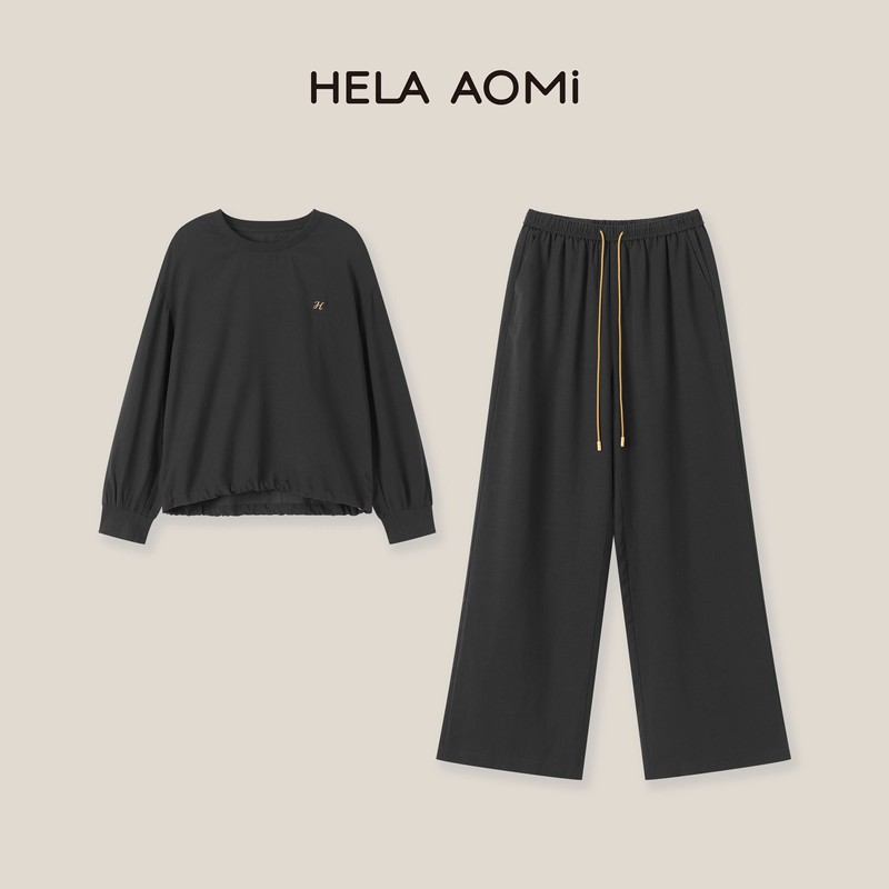 Qiu Yingying's "Zero Gravity Suit" 100% Lyocell Casual Crew Neck Sweatshirt Drawstring Straight-Leg Casual Pants Set Qiu Yingying's "Zero Gravity Suit" 100% Lyocell Casual Crew Neck Sweatshirt Drawstring Straight-Leg Casual Pants Set
