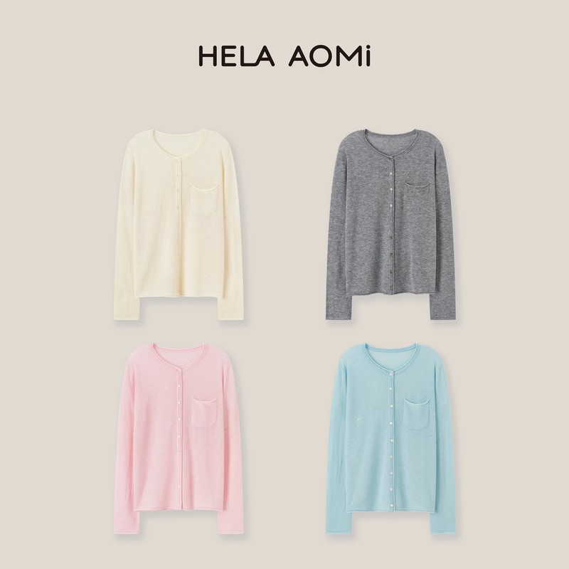 Qiu Yingying's "Welfare Cardigan" 100% Sheep Wool, 90% Wool Strips, Collarless, with Pockets, Autumn Knit Cardigan for Women