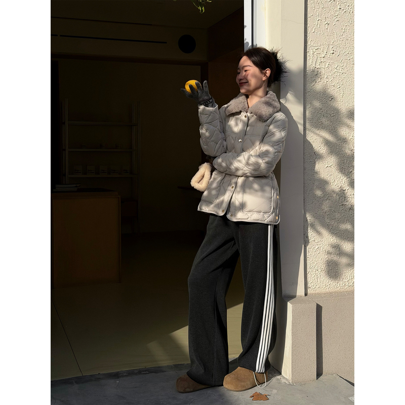 Qiu Yingying 【In Stock】 "Mengjia Belt Goose down Jacket with 90% White Goose Down, Long Belt Waist-Tightening down Jacket with Feather down Filling and Belted Waist Design