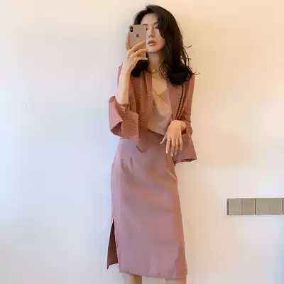 2021 autumn light luxury celebrity temperament design sense niche large size women's aura suit dress children summer