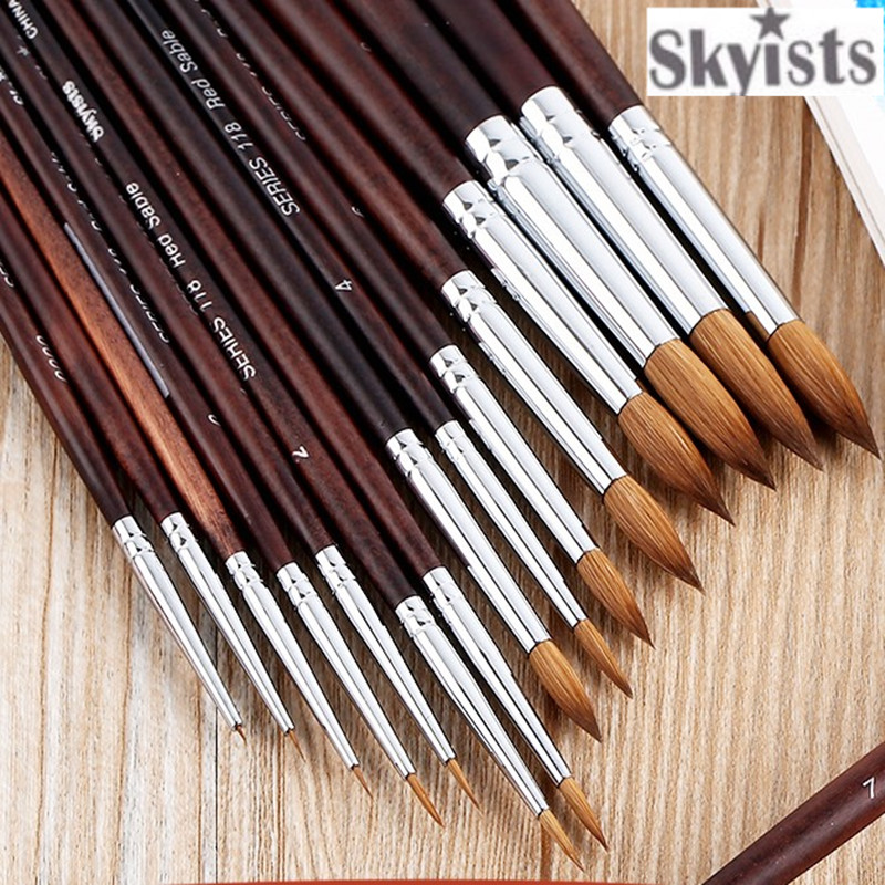 skyalists new concept 118 mixed minke hair hook pens water pink watercolor painting pen jewels medecor sketching thread pen 