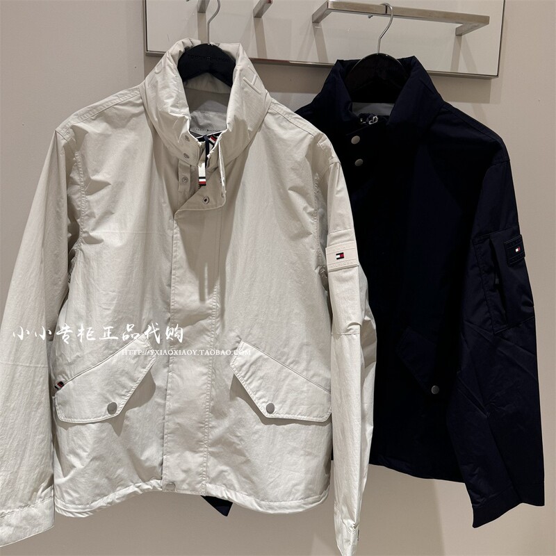 Tommy Genuine Product from the Store, 2026 Spring/Summer New Men's Embossed Letter Stand Collar Jacket Mw42508