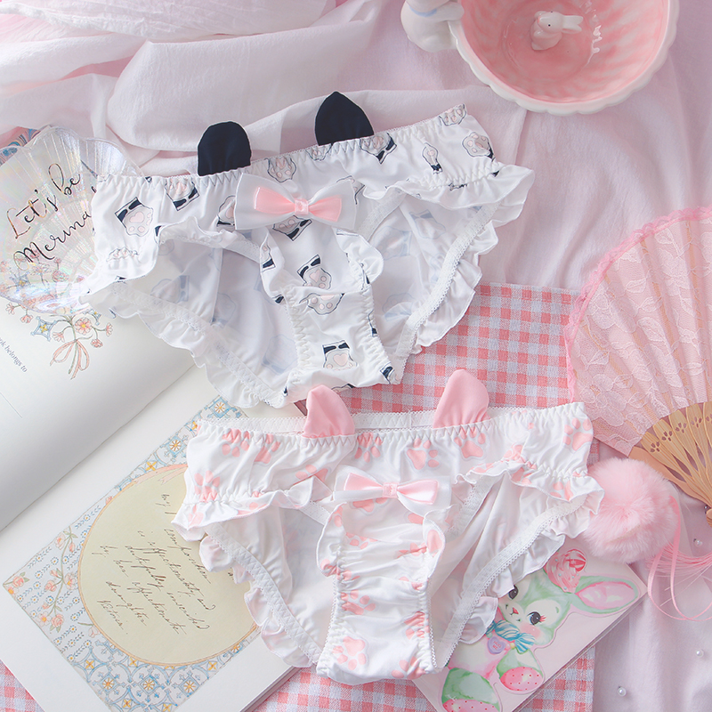 Lori Cat Claw Fat Cat Ear Girl Soft Sister Cute Stretch Wood Ear Milk Silk Student Triangle Underwear