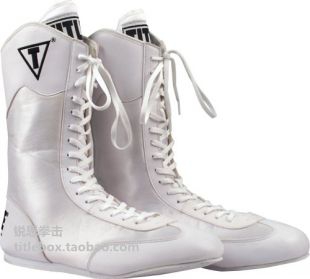 (shipped in US) TITLE BOXING SHOES Ultra High Cylinder Boxing Boots Racing training for breathable non-slip male and female white