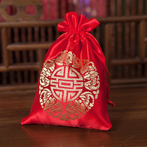 Wedding supplies Chinese style brocade festive cloth candy bag wedding big red brocade wedding candy bag woven brocade bag