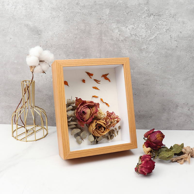 Hollow three-dimensional 5cm photo frame handmade diy paper soft pottery clay dried flower specimen 78 inch square frame A3a4