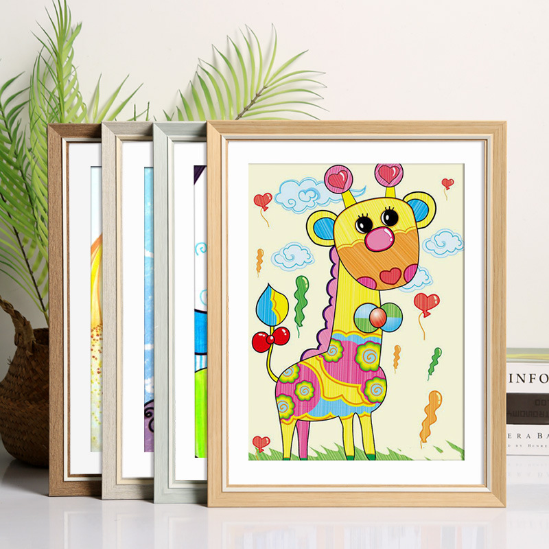 Simple children's frame mounted 4k opening 8k photo frame 16 inches a4 paper kindergarten painting bar painting assignment A3