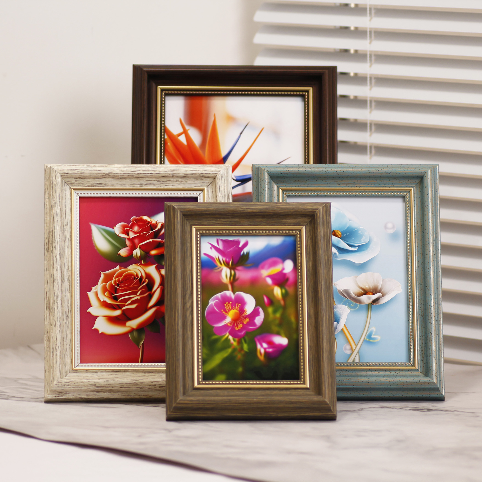 American retro to make old photo frame swing table 6781012 inch a45 wedding photo Full family Fook able to hang wall photo frame-Taobao