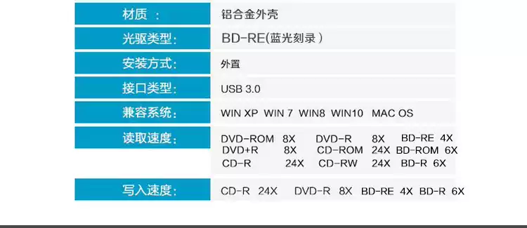 惠普4k藍光燒錄機hp光碟機usb3 0外置dvd Cd外接bd筆記本臺式機通用