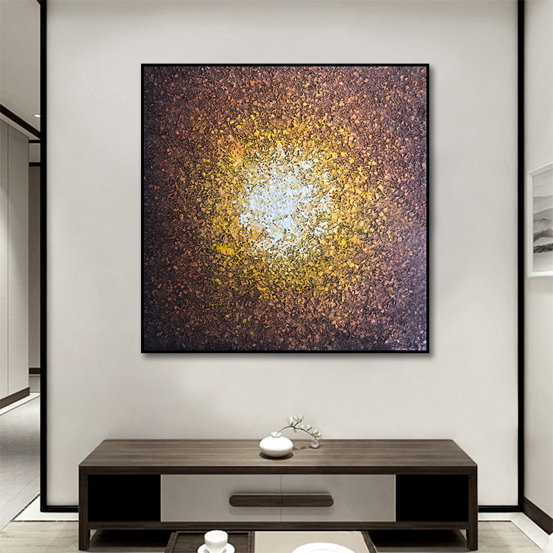 Wooden porch decorative painting vertical version light luxury modern minimalist living room sofa background wall painting high-end study oil painting