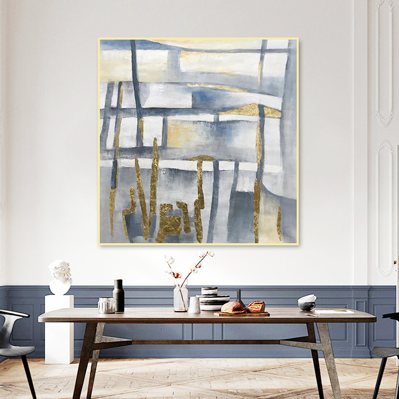 Light luxury gold foil porch decoration painting modern minimalist dining room living room sofa background wall painting corridor end mural