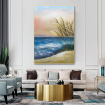 Light luxury porch decorative painting vertical version modern minimalist pure hand-painted living room hanging painting Nordic corridor aisle end mural