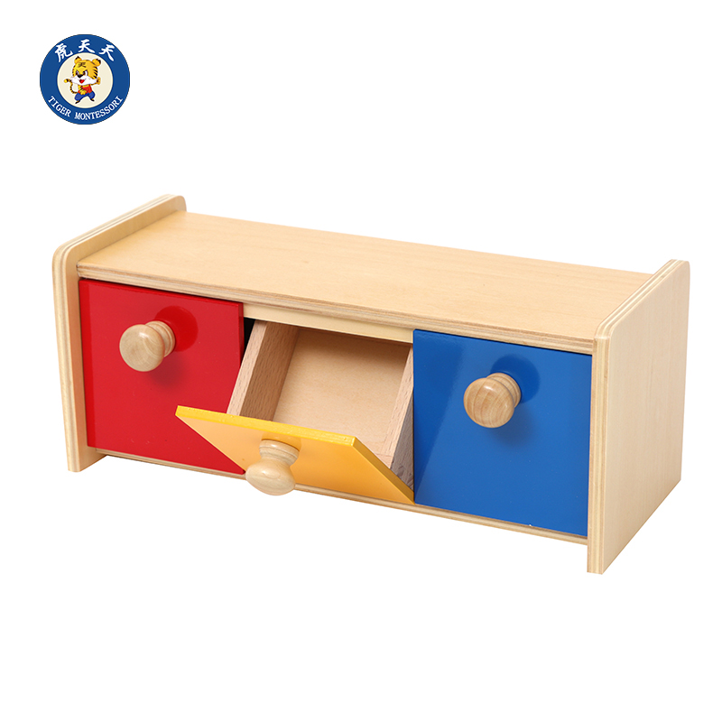 Tiger Daily Monte Early Education Puzzle Toy Montessori Teaching Aids IC Hand-eye Coordination Open drawer Colour Box Box