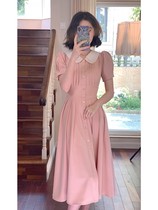 Big Code Fat Mm Pink Dolls Collar Cashew slim Lions dress Women 2022 Summer Little Temperament Long dress