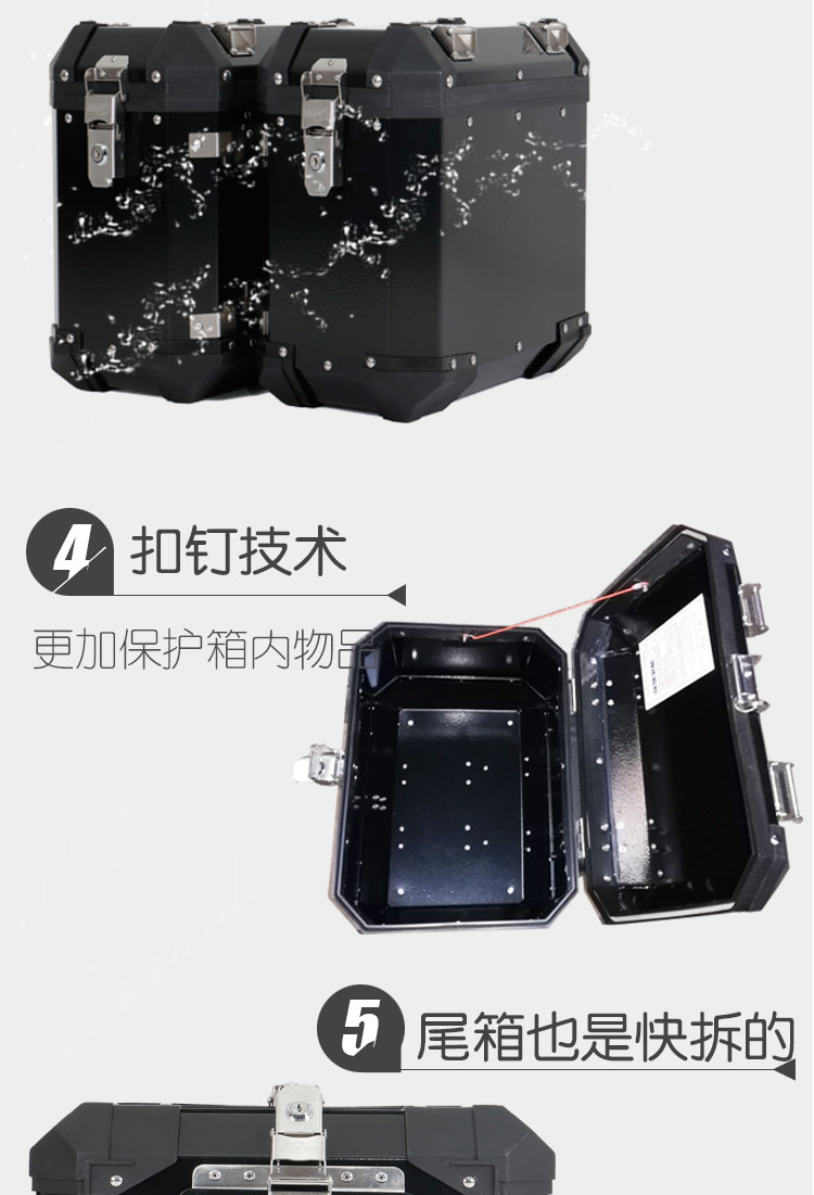 Sundiro Honda CBF190X nhôm bên hộp cá voi xanh xe máy đuôi hộp ba hộp sửa đổi hộp nhôm thân cây thùng đựng đồ gắn đuôi xe máy