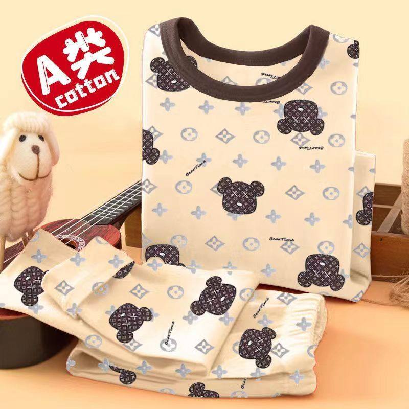 子供用パジャマ、純綿ベースレイヤー下着セット、男の子用サーマル下着、綿100％セーター、男の子用ベビーセーターとズボン