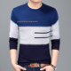 2024 new autumn thin sweater men's round neck striped sweater men's bottoming shirt long-sleeved men's T-shirt cardigan