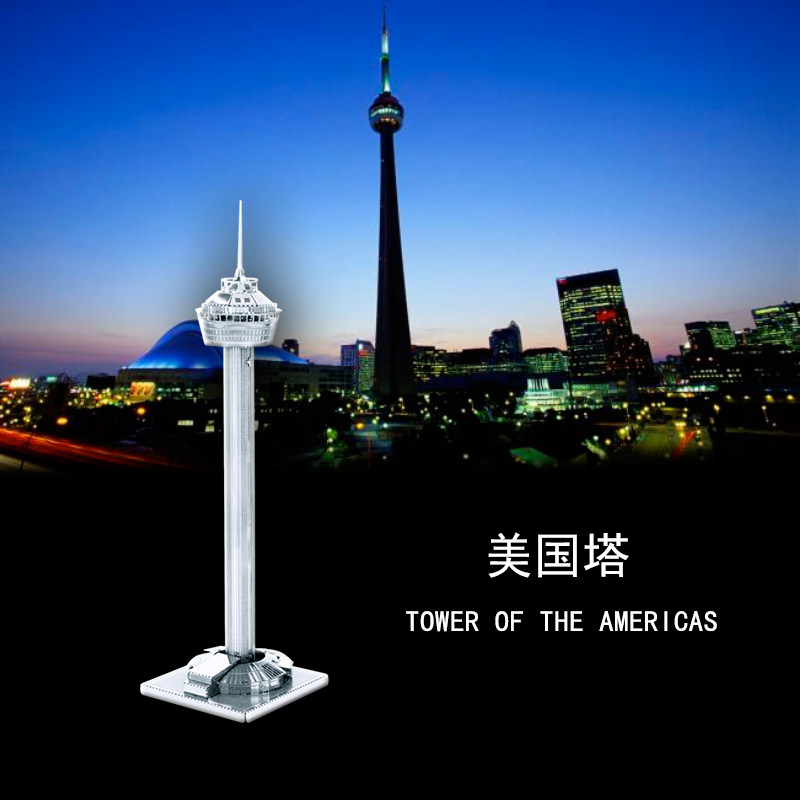 3D glue - free stereo building puzzle All metal diy building assembled stainless steel model of American tower