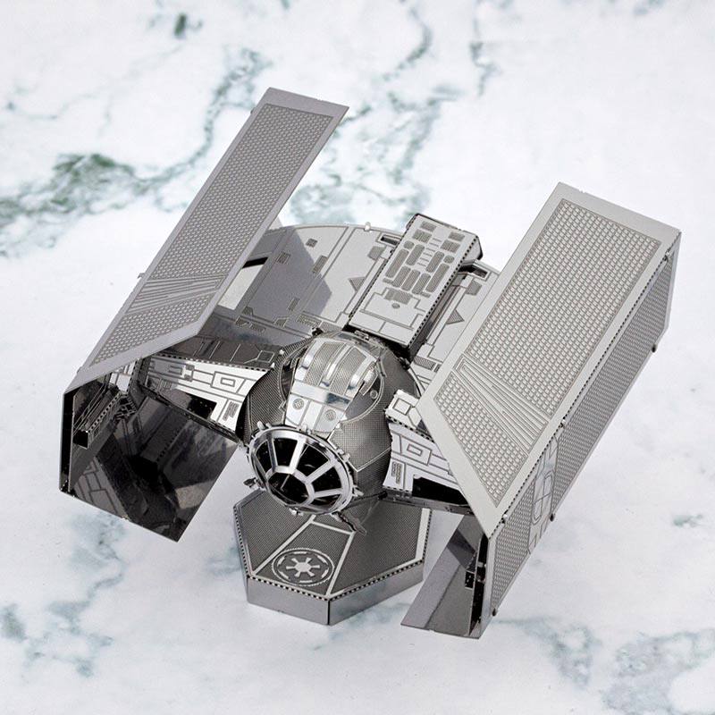 Steel model image 3D glue-free three-dimensional metal assembly Stainless steel puzzle model Planet battle Vader Titanium fighter