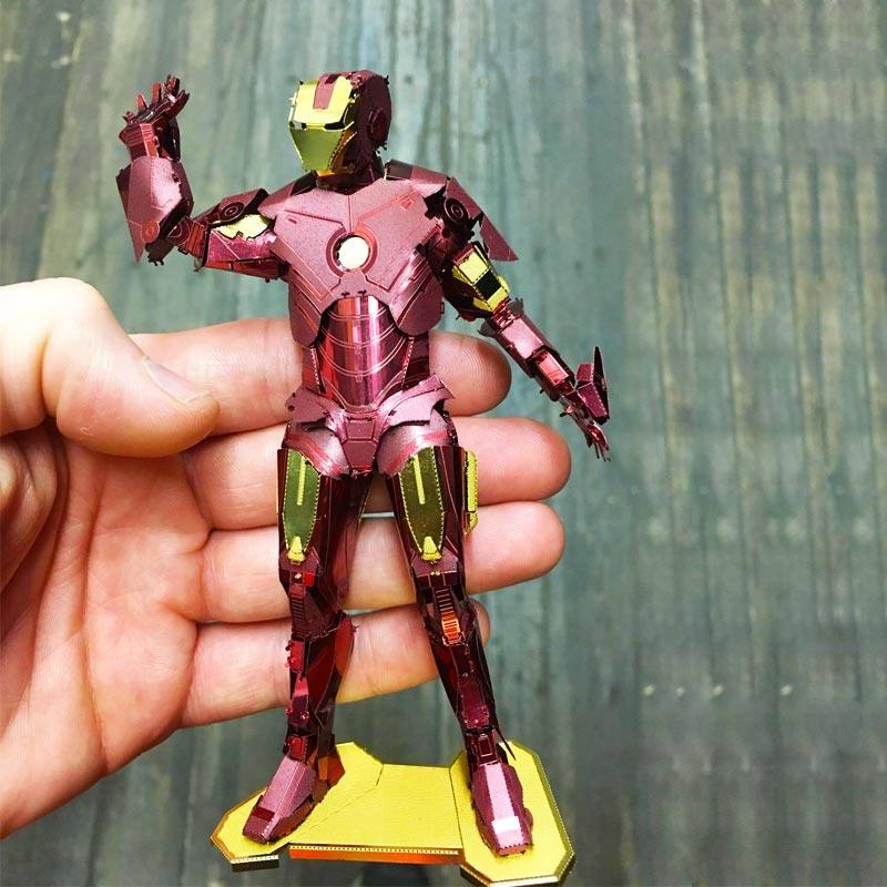 Steel magic image 3D stereo diy glue - free metal assembly model puzzle American Captain Iron Man soldiers handled