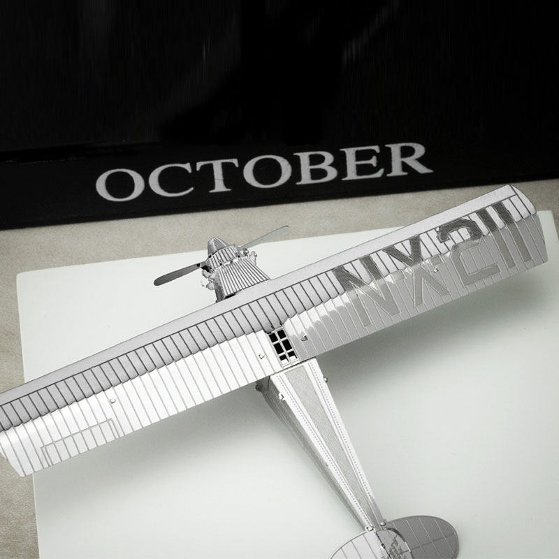 3D glue - free stereo metal assembly stainless steel jigsaw jigsaw aircraft bomber St Louis Spirit fighter