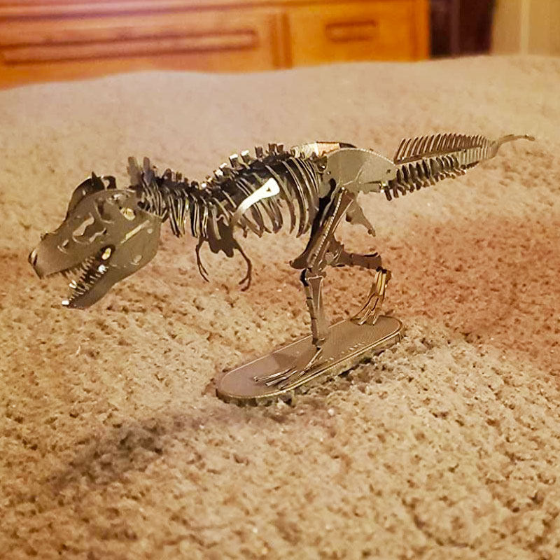 Steel image 3D glue - free stereo metal assembly stainless steel puzzle model dinosaur world tyranny skeleton