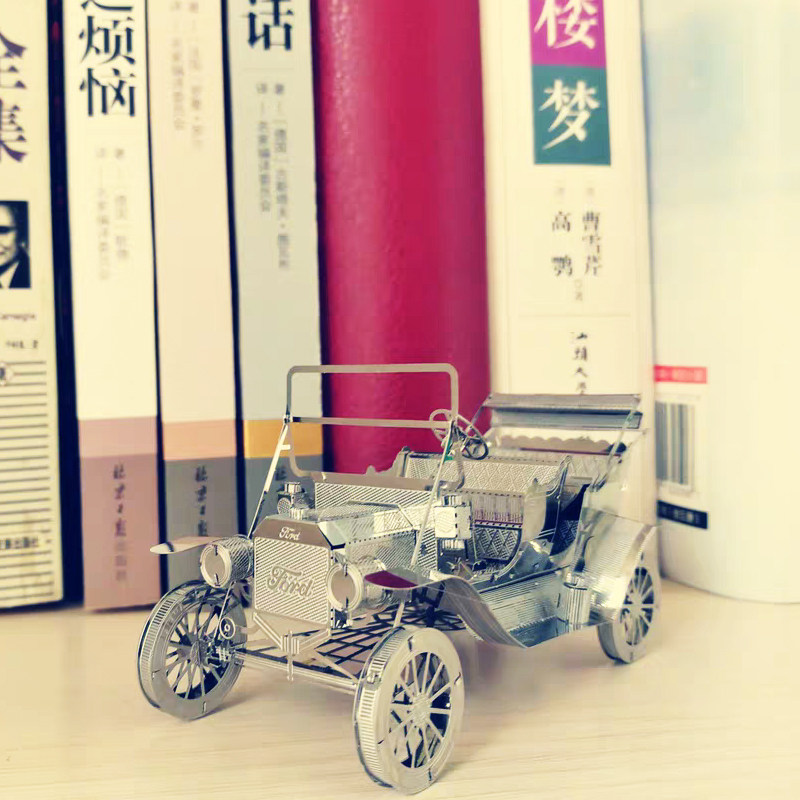 3D glue - free stereo metal assembly stainless steel puzzle model tank ship artillery 1908 Ford's grandcar
