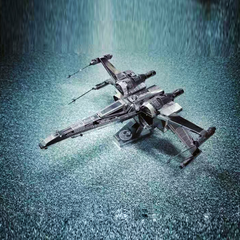 Love spell 3D glue-free three-dimensional metal assembly stainless steel puzzle model star battle Poda Melon X-wing fighter