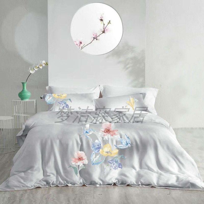Mengjie Home Textiles 2021 new counter cotton pure cotton long-staple cotton large flat screen printing four-piece set like a dream to make water moon
