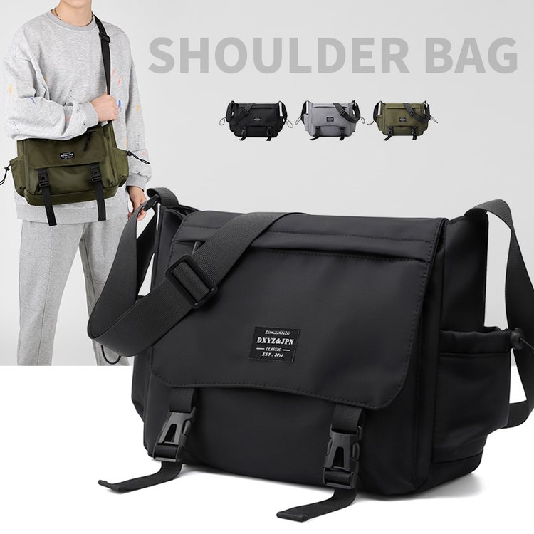 Men's skewed bag tide in clothing wind system leisure male bag large capacity single shoulder bag personality bag bag tide