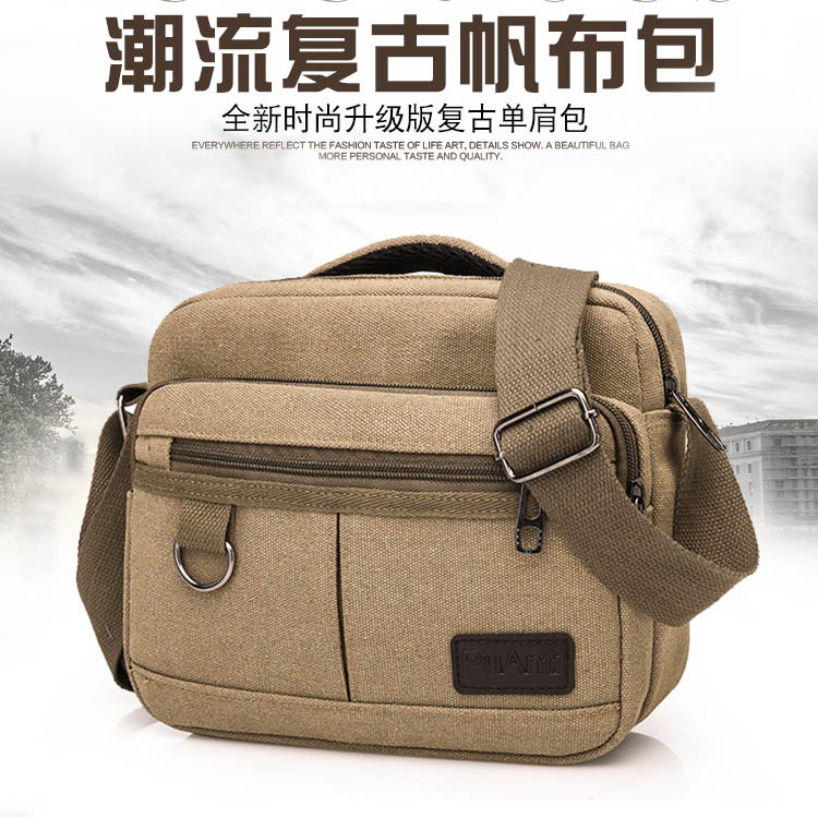 Men Sail Cloth Bag Single Shoulder Bag Han Edition Fashion Casual Canvas Men's Bag Business Slant Satchel Bag Cross Buns Bag