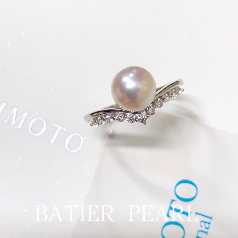 Japan akoya seawater pearl v shape water drop 925 sterling silver princess ring adjustable