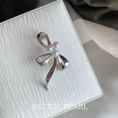 M same bow natural freshwater pearl temperament brooch brooch suit small pin needle gift