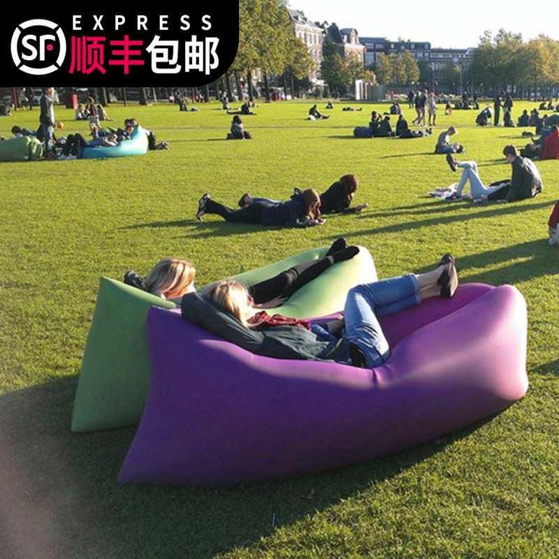 Outdoor lazy inflatable sofa air mattress nap net red air bed folding single portable camping chair