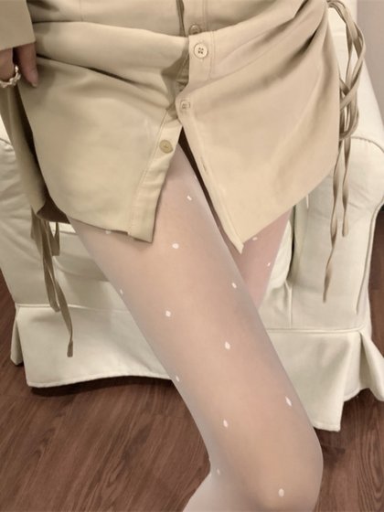 两双装黑色波点丝袜女薄款透肉防勾丝连裤打底袜ins性感圆点黑丝