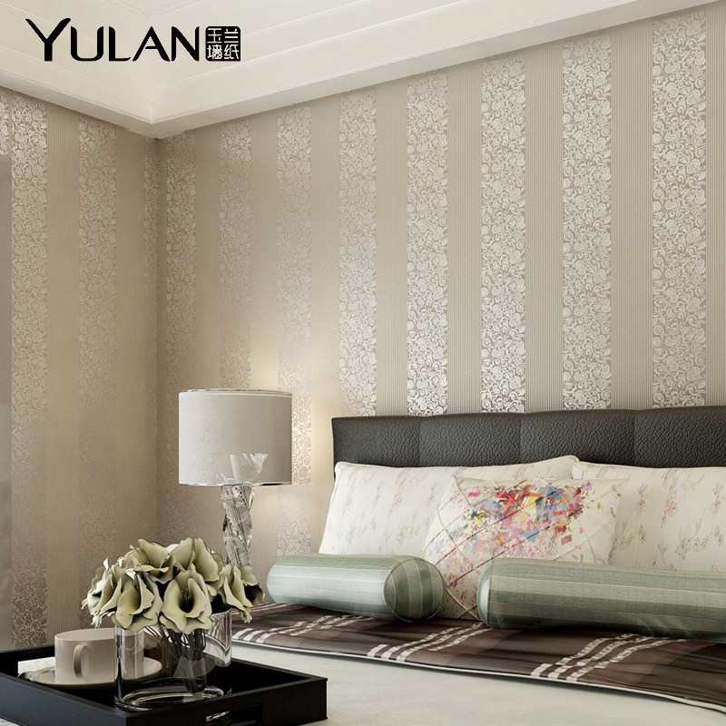 Jade Lan Minimalist Eurostyle Wallpaper Unwoven Fabric Modern Striped Wallpaper Bedroom Living Room TV Background Wall Butterfly Lovers